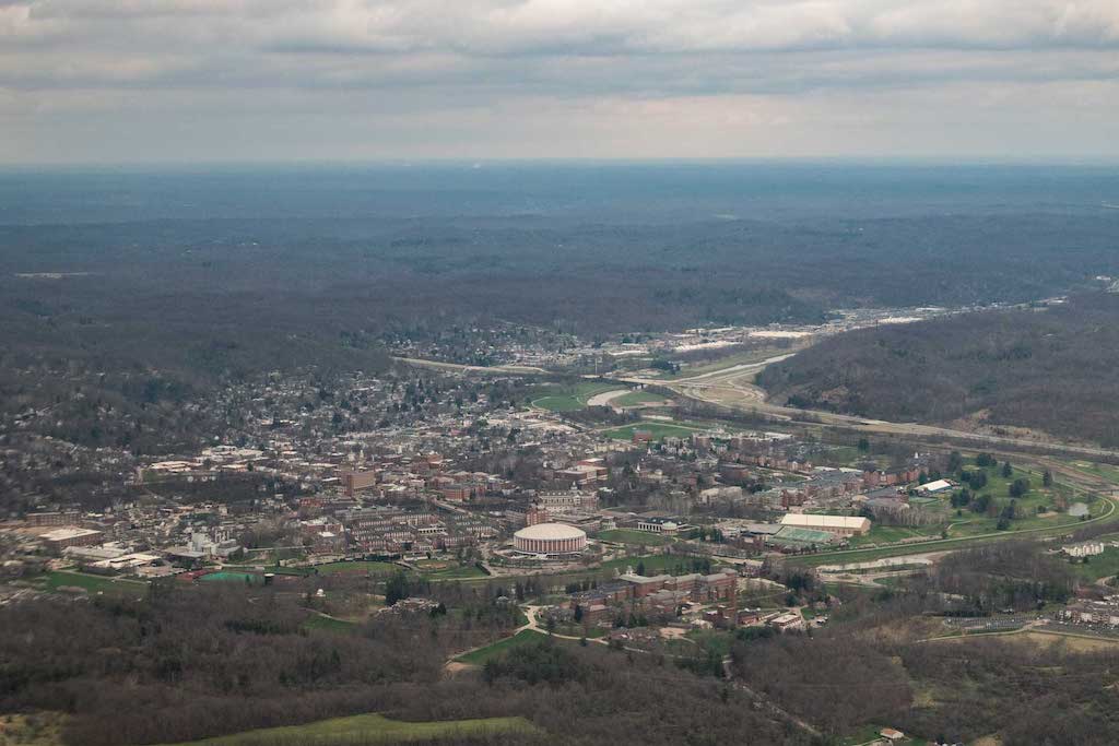 Aerial photo of Ohio University